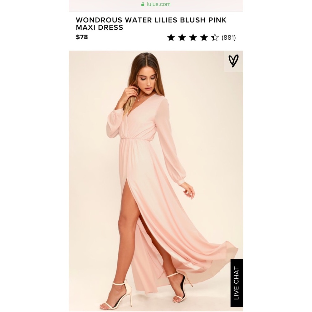 Lulus Blush Pink Silk Maxi Dress